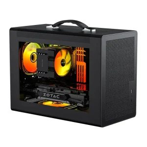 P60 Aluminum Full Tower Mini ITX M-ATX PC Case with USB 3.0 Type C Interface Tempered Glass for Gaming Computers