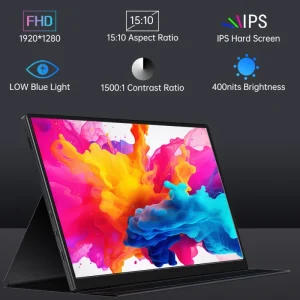 Portable 10.5 Inch 1280P Full HD Ultra Thin IPS LCD Monitor 60Hz Refresh Anti Blue Light Screen Extender for Gaming Laptop Phone