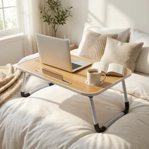 Portable Height Adjustable Laptop Stand Desk Folding Computer Table for Home Bedroom Dorm