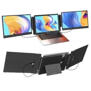 Portable Monitor for Laptop 14 Inch Triple Monitor Screen Extender Plug and Play Display for Mac Window Android