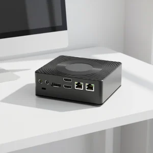 Powerful Portable Barebone Fanless Office Desktop Computer Workstation Mini PC Small Black PC Gamer