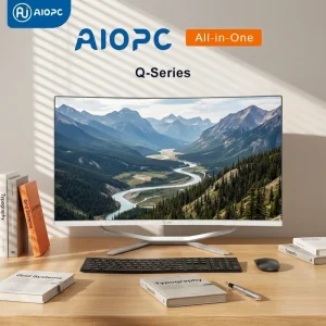 Q-Series All-in-One PC I3 I5 I7 I9 Silver Windows 23.8inch Desktop Computer for Home and Office Use