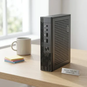 Quiet Fanless Mini PC Intel Core I5-8th Gen 16GB DDR4 256GB SSD H110 Win11 Pro 4K HDMI Small Form Factor Desktop for Office