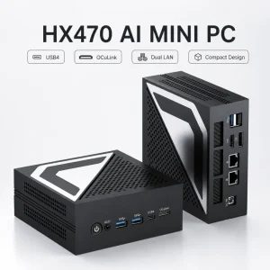 Ryzen AI 9 HX470 OCuLink Mini PC 16-Core DDR5 64GB PCIe 4.0 2TB SSD Dual 2.5G LAN AI Gaming Computer for OEM Orders