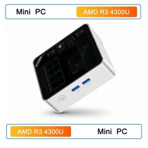 SIBOLAN AMD R3 4300U Mini PC with USB C HD Interface DDR4 RAM PCIe 3.0 Office Entertainment Mini Server