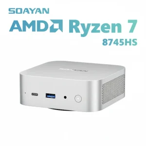 SOAYAN New AMD R7 8745HS Business Gaming Mini PC with Windows 11 Pro Linux DDR5 RAM M.2 NVMe SSD WiFi 6 Mini PCs
