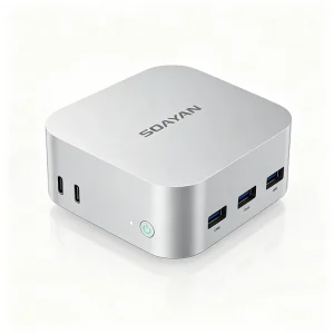 SOAYAN Quad Core New Mini PCs Intel N95 12GB LPDDR5 RAM SSD Mini PC WIFI + Windows 11 Pro Small Computer for Home Business