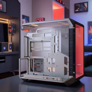 SOC AP Mid Tower Aluminum Alloy Silver PC Gamer Case Micro ATX Supporting Gaming Desktop Computer Case