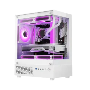 Sea View Steel White Mini Tower Computer PC Gaming Case Desktop Chassis