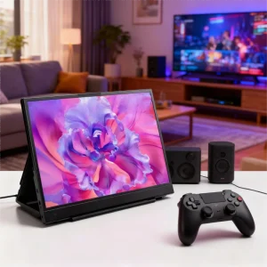 Shenzhen 15.6″ Portable Monitor Lightweight QLED Screen Technology Extended Second Display for Laptop Computer MacBook