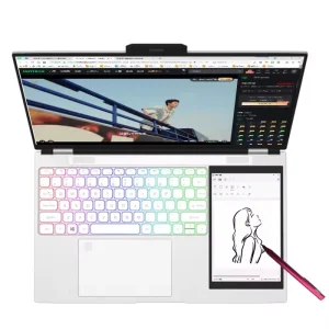 Slim Laptop 15.6+7 Inch 16GB RAM 1T SSD Customized Computer with Fingerprint and Backlight Keyboard Business Laptop