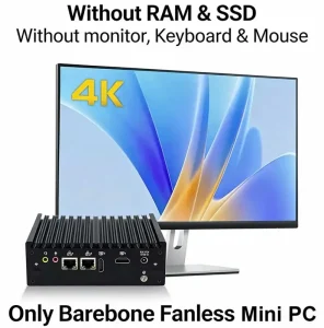 Small Fanless Box PC N5095 4K Dual Display 2 Rs232 Serial Port Mini Display PC