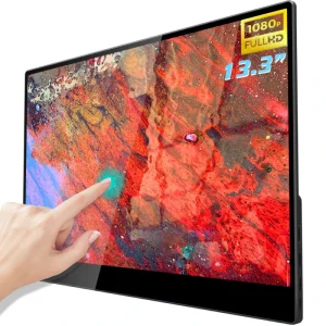 Small Touch Screen LCD Computer Monitor 13.3 Inch 1080P Full HD for PS5 Smartphone Android