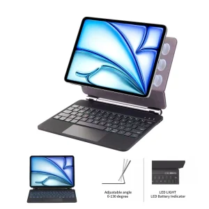 Smart Tablet Wireless Magic Keyboard Case for Ipad Pro 11/12.9 Inch with Trackpad Led RGB Backlit Pro M4 M3 M2