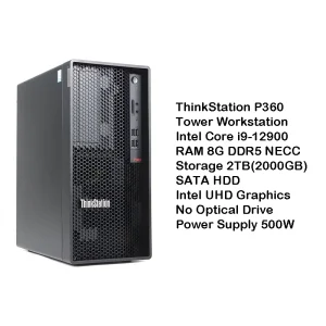 Tower Workstation ThinkStation P360 8GB RAM Intel Core i9-12900 2TB Hard Disk PC Workstation with 16 Cores 24 Threads