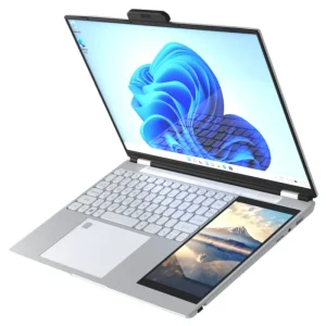 Two Monitor 15 Inch 7 Inch Quad Core Business Double Screen Intel N100 Office Student Learning Dual Screen Touch Laptop