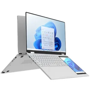 Ultra Slim 15.6+7 Inch Dual Touch Screen Laptop Win11 Intel N100 8GB SSD 128GB Gaming Laptops Brand New RGB Backlit Keyboard PC
