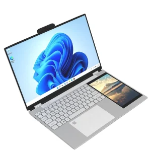 Ultra Thin Light Portable 15.6 + 7 Inch Dual Screen Business Student Laptop 1080p Quad Core N95 Camera Notebooks Laptops Gaming