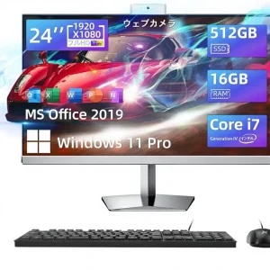 VETESA All in One 24 Full HD Non glossy IPS LCD Touch Display 4th Gen Core I7 16GB/512GB SSD MS Office Windows 11 Pro