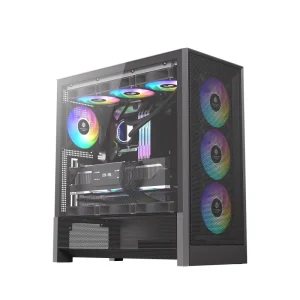Verified Supplier Full Tower PC Gaming Case Side Panel Window EATX USB Front Ports TG Glass ARGB Fans Iron Mesh Steel