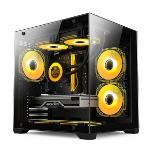 Wankang OEM ODM Customizable Mini Desktop Gaming Computer Metal Mid Tower Water Cooled MicroATX ITX USB Front Tempered Stock