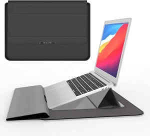 Waterproof PU Leather Laptop Sleeve Case Notebook Pouch Bag for Macbook M1 M2 12/13/14/15 Inch Laptop Sleeve With Stand