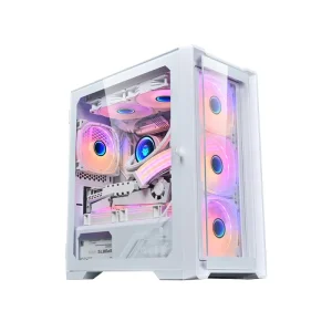 White Gaming PC AMD R7 4700LE 16GB NVME Desktop Gaming Computer Esports PC Gamer Station Air Cooling IT Computing System