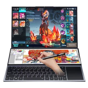 Win11 16inch Dual Screen Business Laptop Computer 14inch Touch Screen 32GB SSD 1TB Laptop for Video Editing