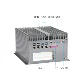 With 2PCI Expansion Slot Fanless Compact I3 I5 I7 Embedded Industrial Computer Mini Box PC 4LAN 10COM 10USB