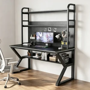 Work Stations Office Desk Corner Gaming Reading Study Computer Table with Bookshelf