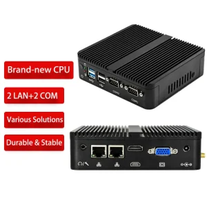 X86 Celeron N2840 Mini PC 2 Dual LAN Industrial PC Nano Barebone Ubuntu Fanless Micro Mini Computer