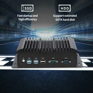 ZOOMWIN Industrial Fanless Mini PC Intel Core I5/i3/Celeron CPU 2 COM RS232 Wall-Mountable Embedded Computer for 24/7 Operation