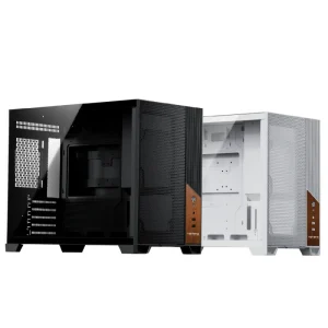 upHere Mesh Gaming PC Case 400mm GPU Desktop Computer Chassis Wood Element M-ATX Dual SSD HDD PC Case UC03